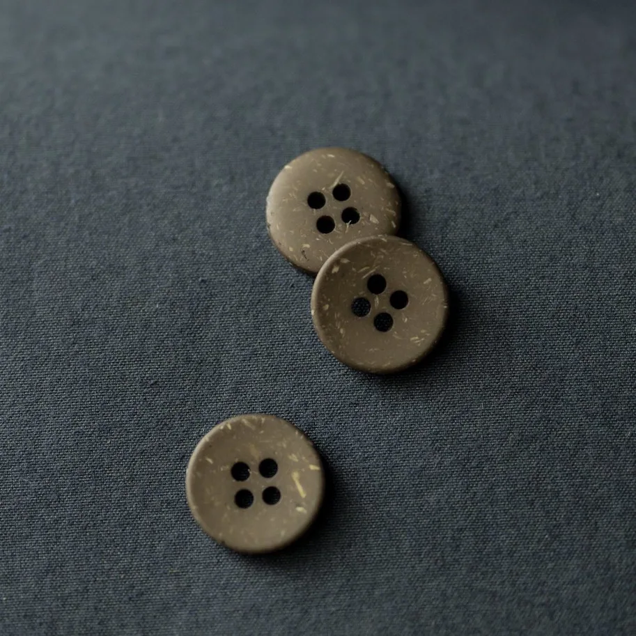Recycling Knopf 18mm - Olive Speckles