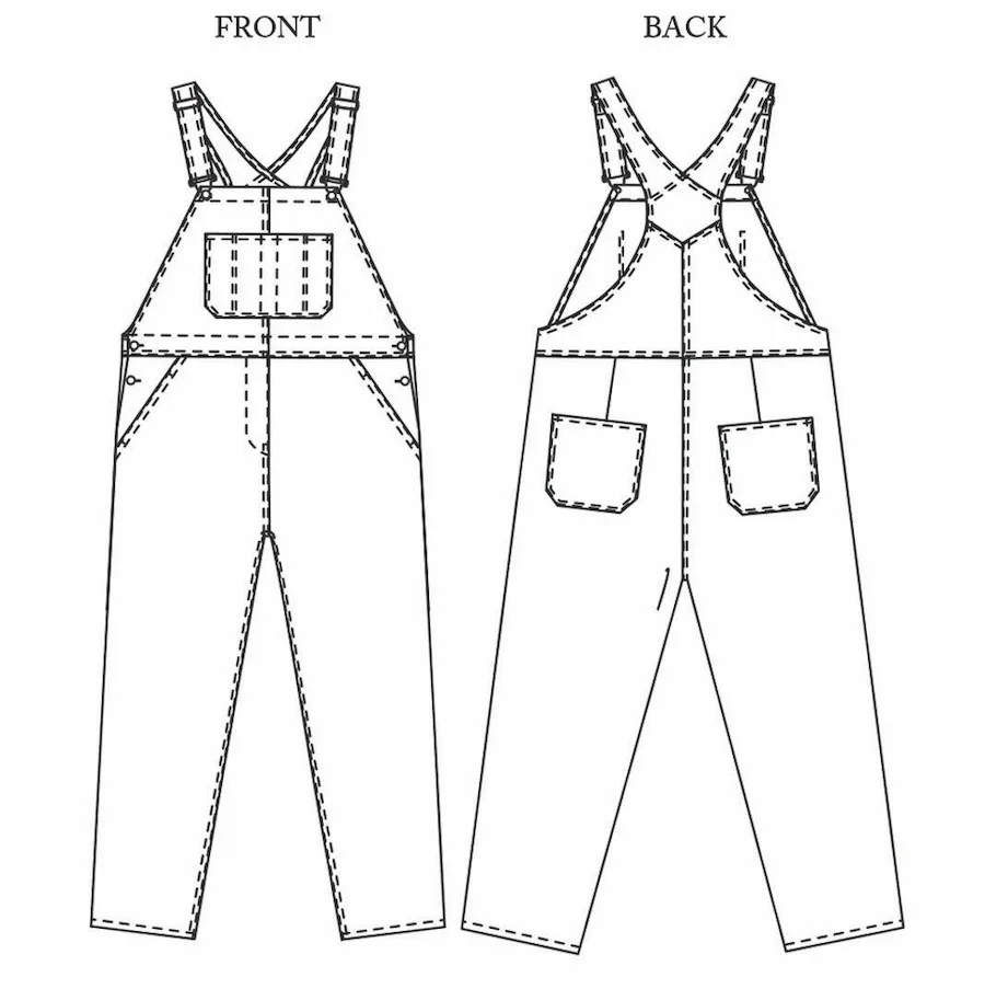 The Harlene Dungarees 18-28 - Merchant & Mills Sewing Pattern (English)