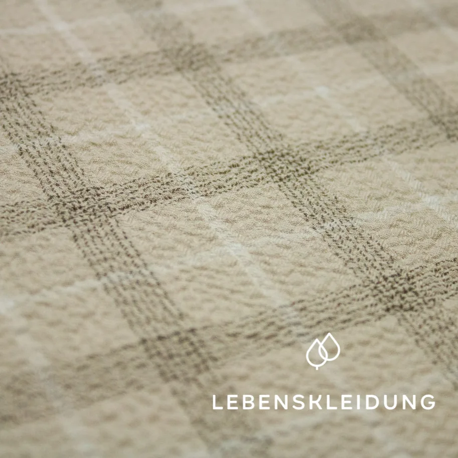 Bio Seersucker - Subtle Hazelnut Check