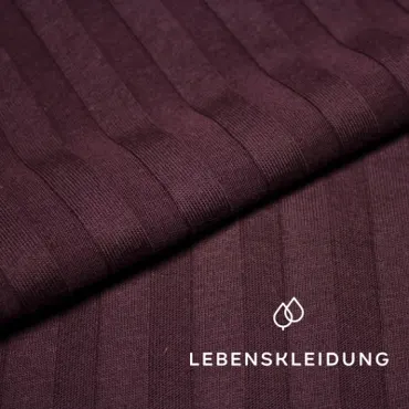 Bio Rippenjersey Breit - Weinrot
