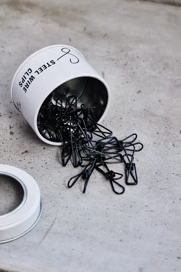 Steel Wire Clips Size S - Metal Black