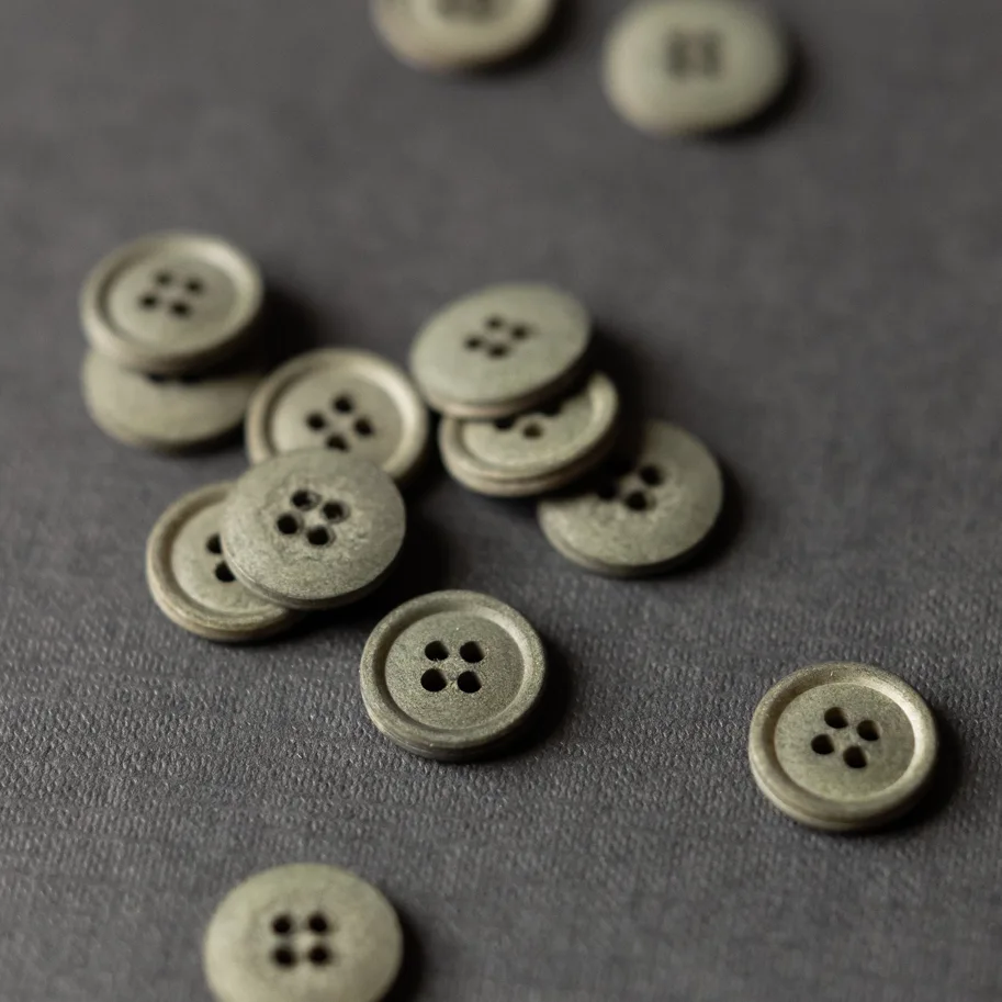 Organic Cotton Button 15mm - Knapsack (Dark Olive)