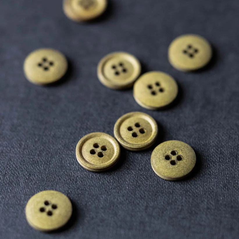 Organic Cotton Button 15mm - Pine (Light Olive)