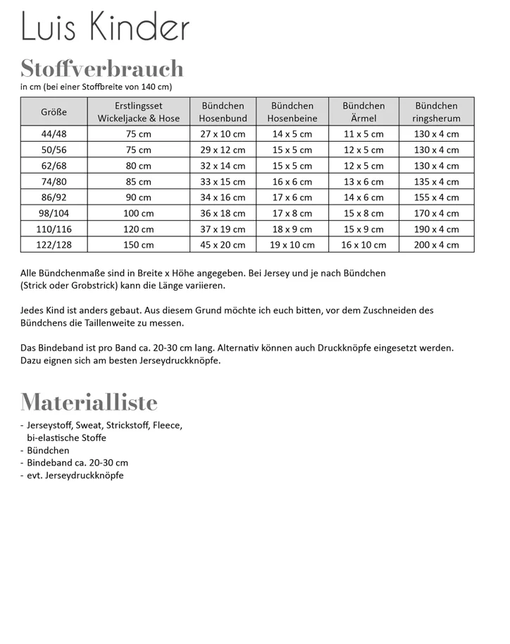 Erstlingsset Luis - Fadenkäfer Sewing Pattern (German)