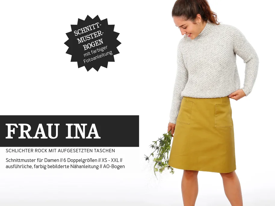 Frau Ina Rock mit Taschen - Studio Schnittreif Schnittmuster