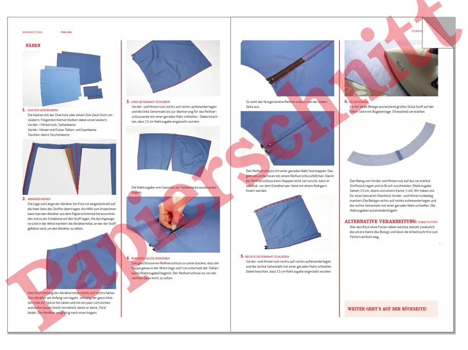 Frau Ina Rock mit Taschen - Studio Schnittreif Schnittmuster