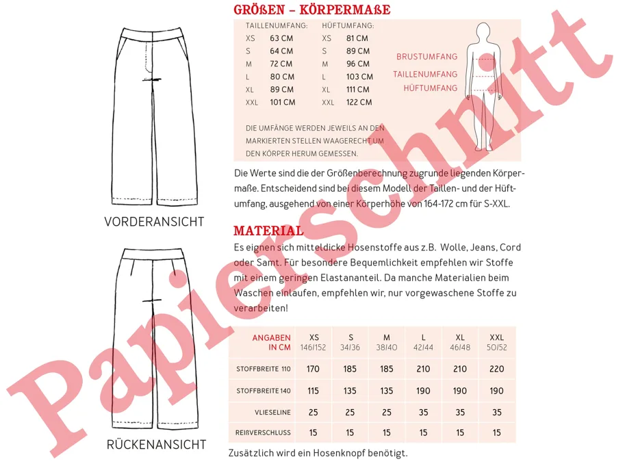 Frau Ilse Hose mit Reissverschluss - Studio Schnittreif Schnittmuster