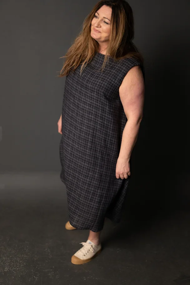 Linen Washed - Wobble Black Navy Check