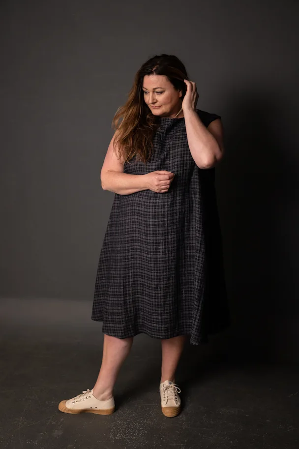 Linen Washed - Wobble Black Navy Check