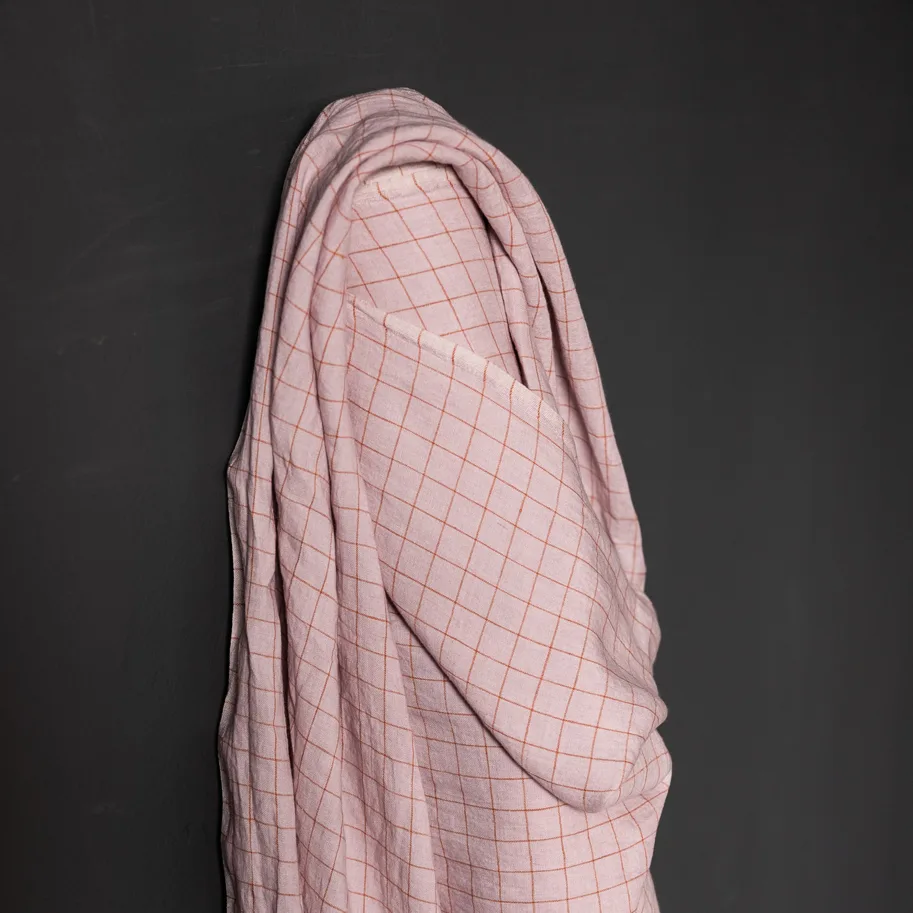 Leinen Washed - Bertie Rose Orange Check