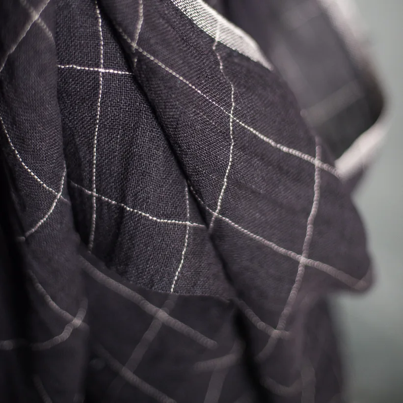 Linen Washed - Ava Check Black Grid