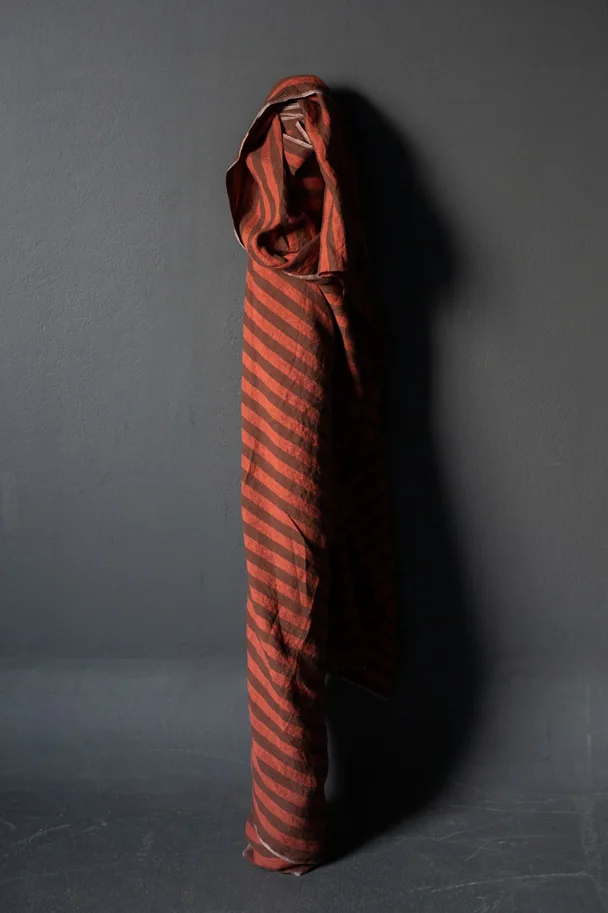 Linen Washed - Biscotti Red Brown Stripes