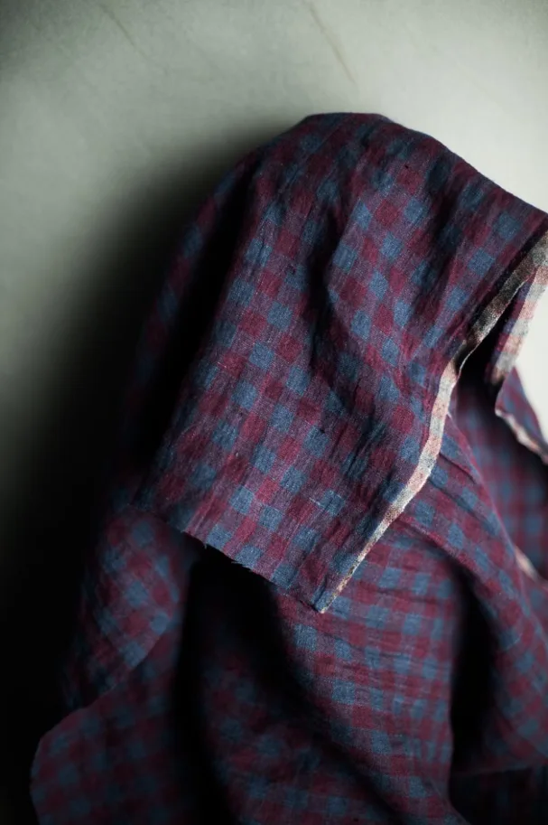 Linen Washed - Winter Hymn Plum Blue Check