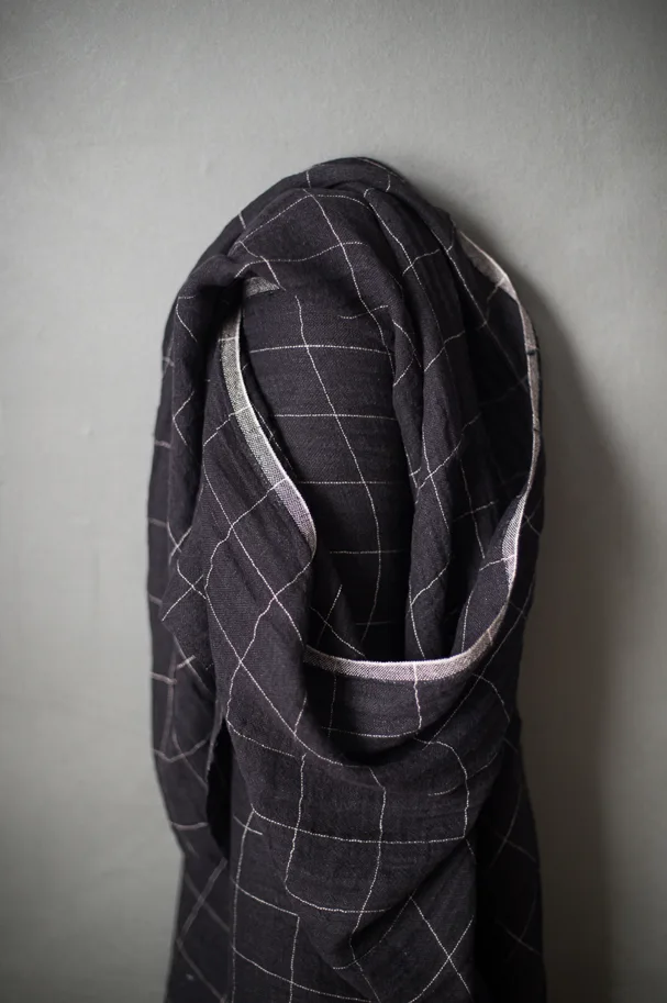 Linen Washed - Ava Check Black Grid