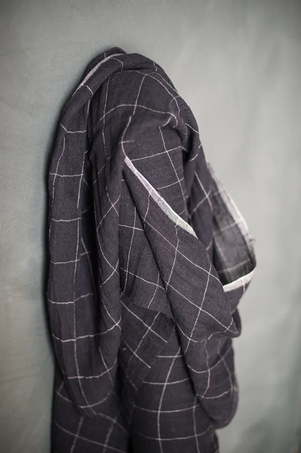 Linen Washed - Ava Check Black Grid