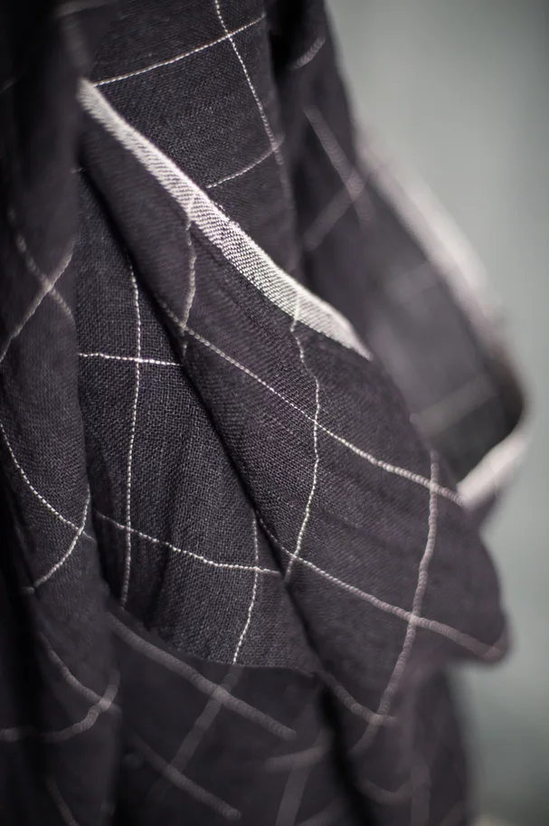 Linen Washed - Ava Check Black Grid