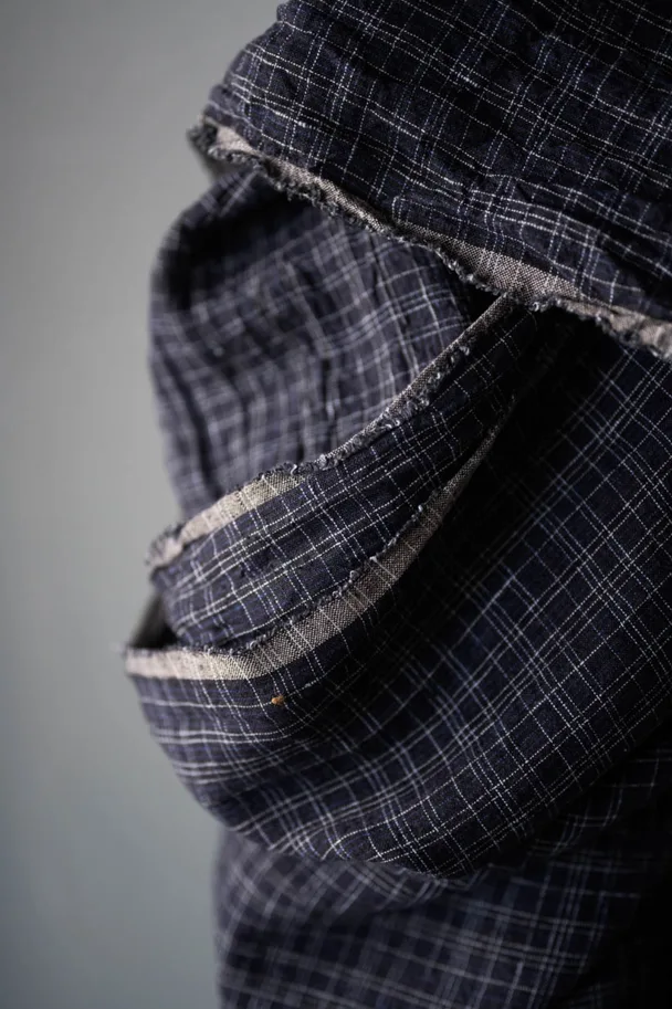Linen Washed - Wobble Black Navy Check