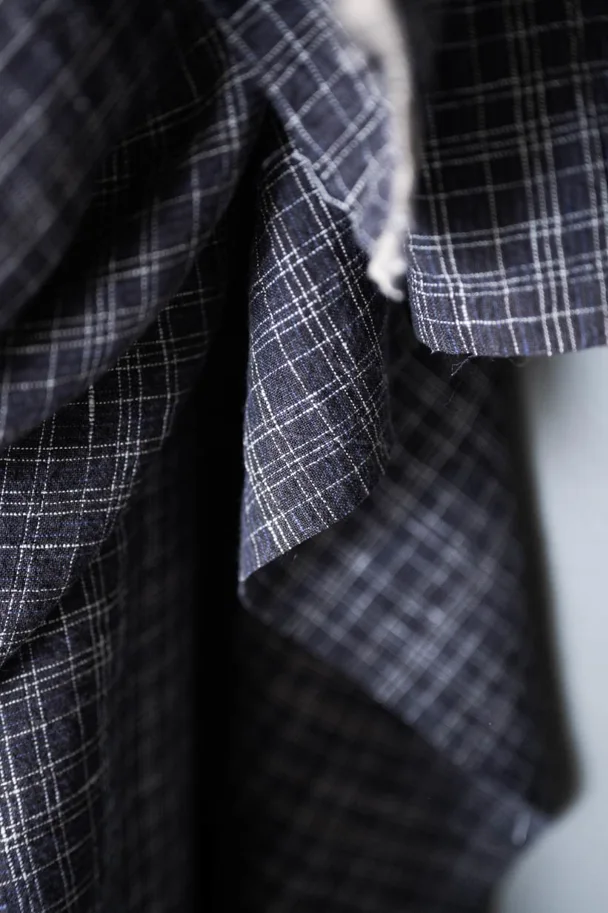Linen Washed - Wobble Black Navy Check