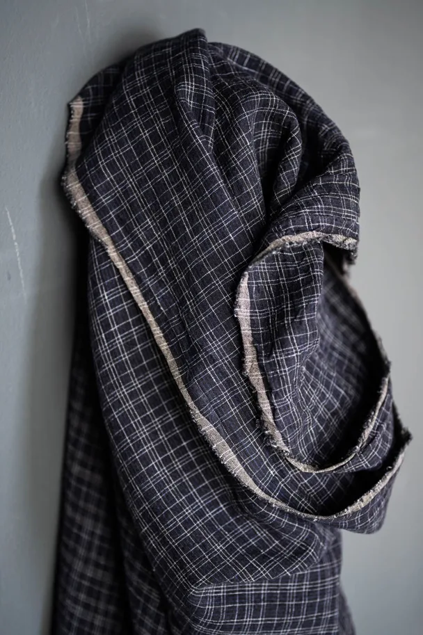 Linen Washed - Wobble Black Navy Check