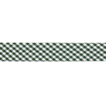 Bio Schrägband - Kleines Webkaro Kombu White