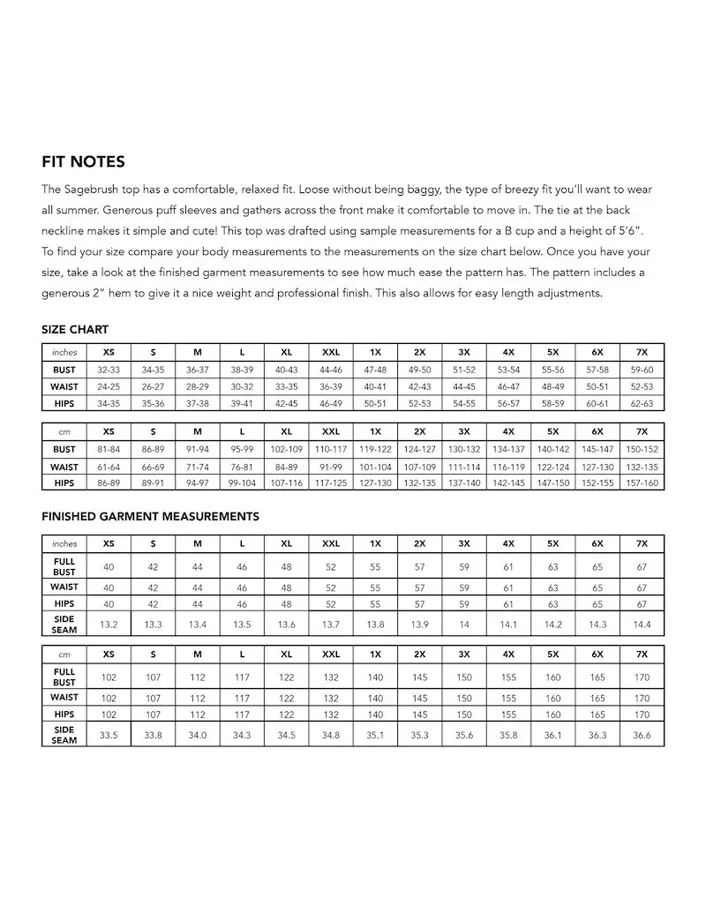 The Sagebrush Top - Friday Pattern Company Schnittmuster (Englisch)