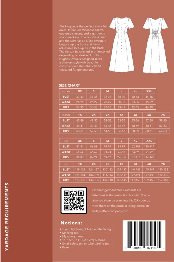 The Hughes Dress - Friday Pattern Company Sewing Pattern (English)