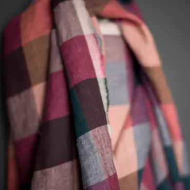 Leinen Washed - Louisiana Pink Reds Check
