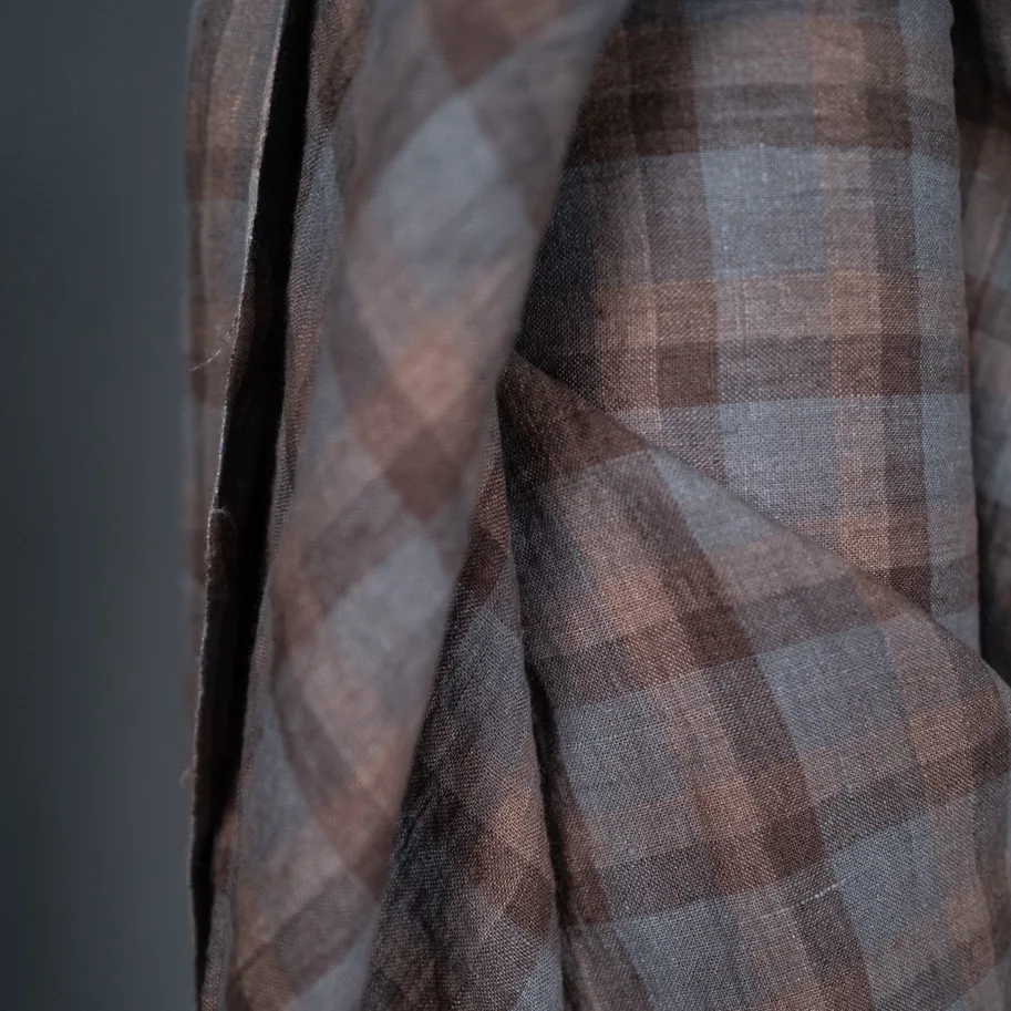 Leinen Washed - Cassel Mauve Check