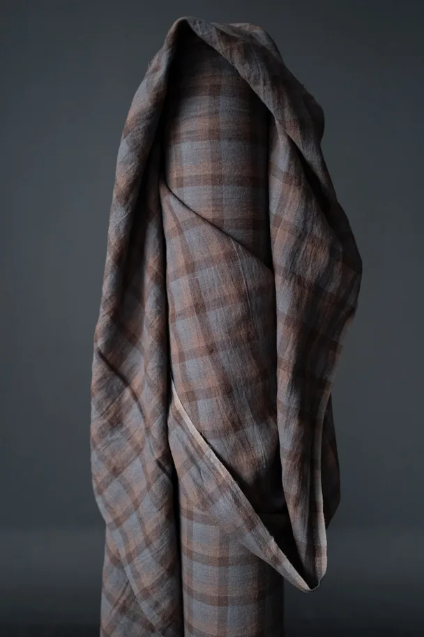 Leinen Washed - Cassel Mauve Check