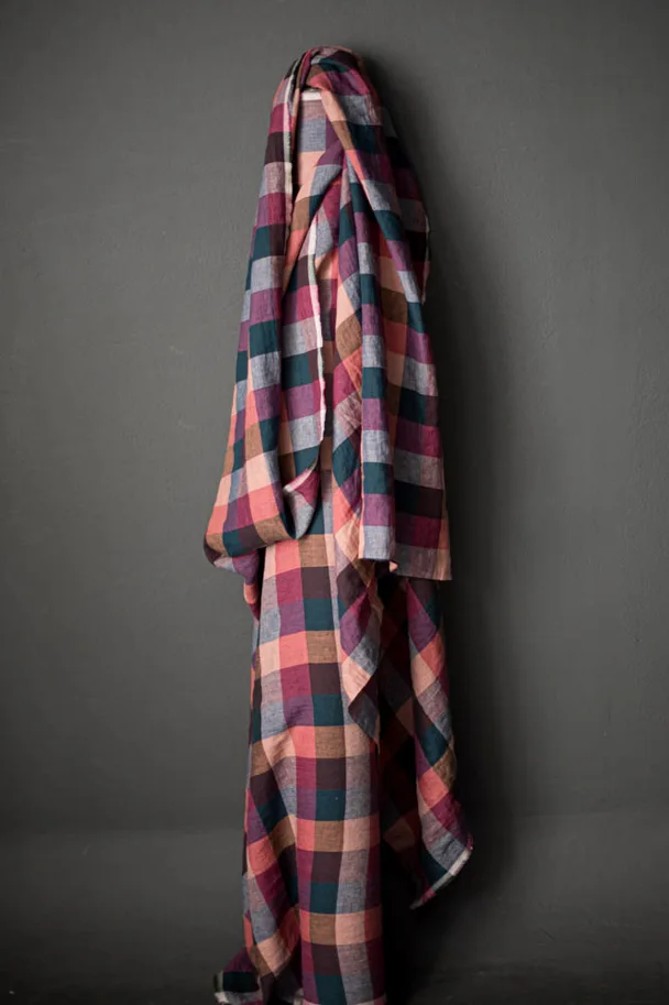Leinen Washed - Louisiana Pink Reds Check