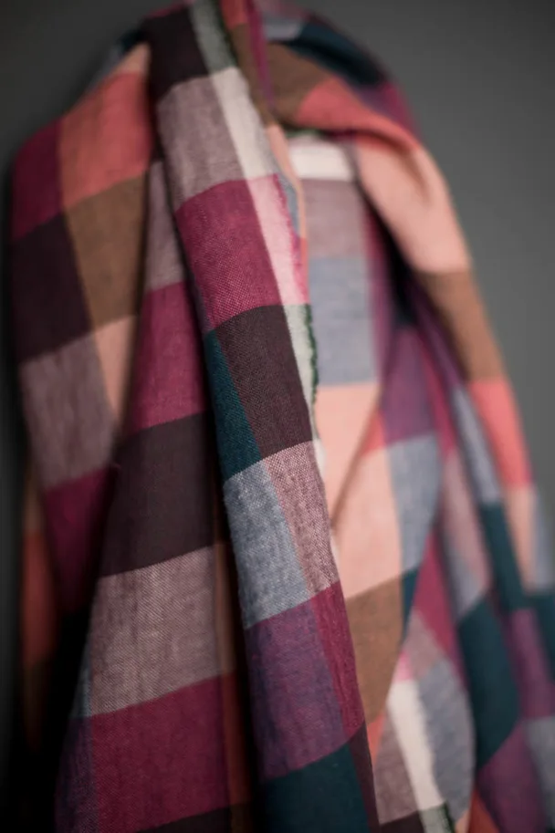 Leinen Washed - Louisiana Pink Reds Check
