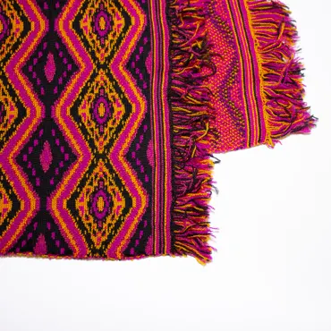 Merino Strick Diamonds - Orange Pink