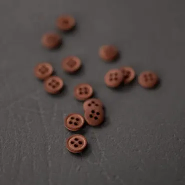 Organic Cotton Button 11mm - Boston Fall (Caramel Brown)