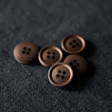 Bio Cotton Knopf 15mm - Black Coffee (Dark Brown)