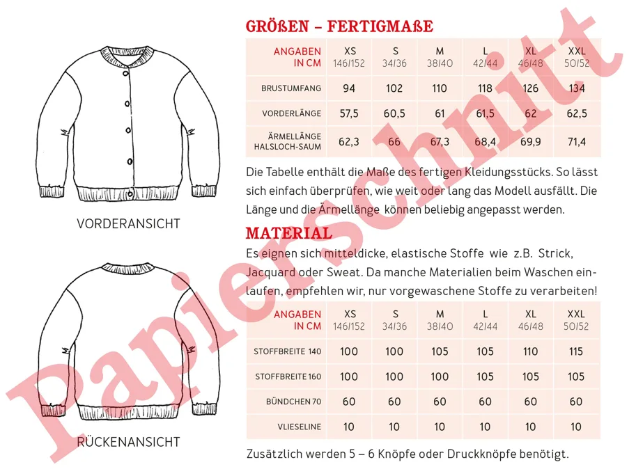 Frau Ayla Cardigan - Studio Schnittreif Schnittmuster