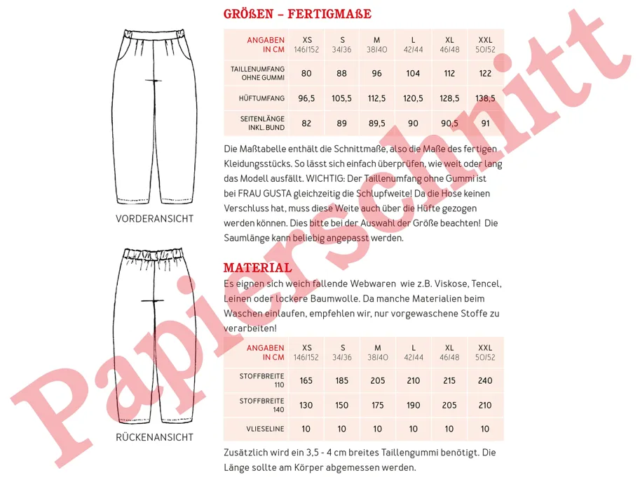 Frau Gusta Egg-Shape Hose - Studio Schnittreif Schnittmuster