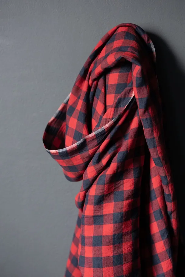 Leinen Washed - Hettie Red Midnight Check