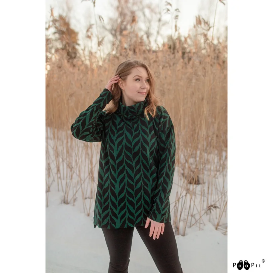 Bio Strick-Jacquard - Palmikko (Plait) Dark Green