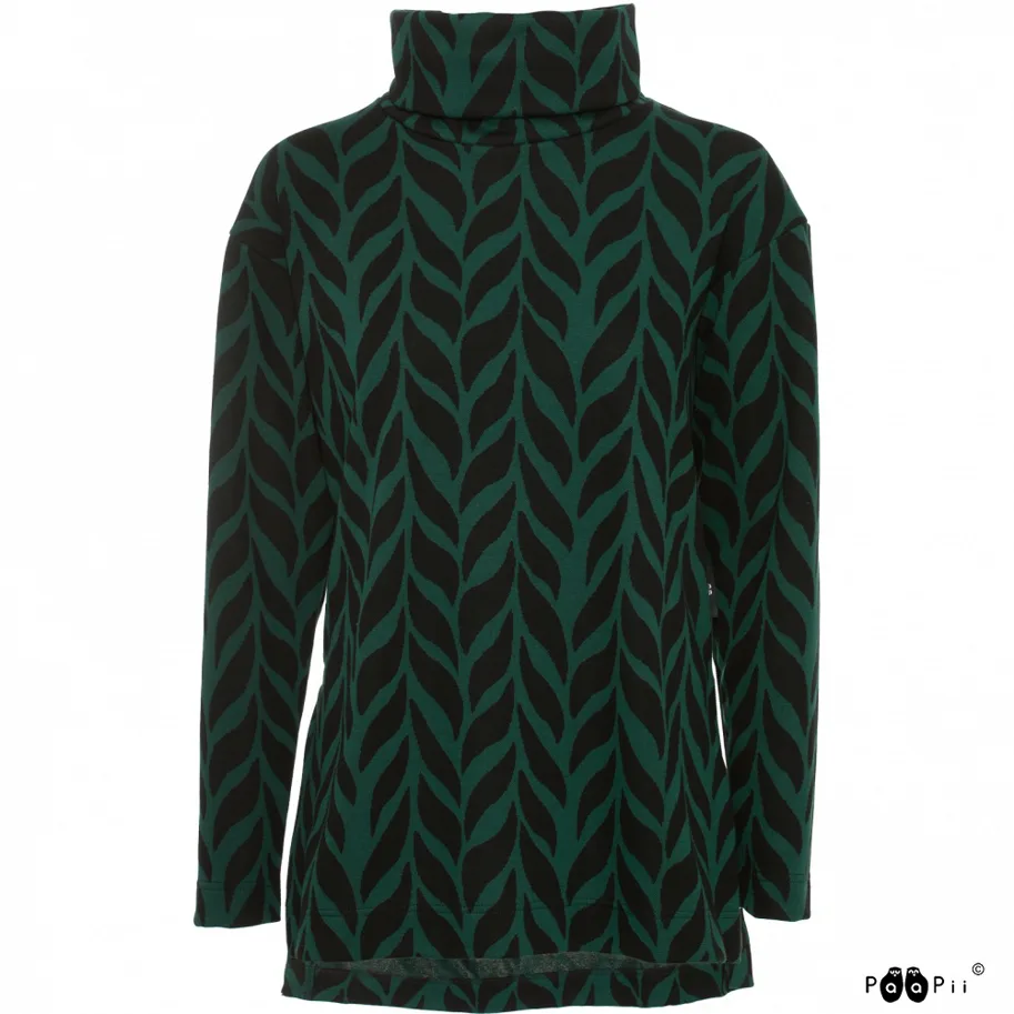 Bio Strick-Jacquard - Palmikko (Plait) Dark Green