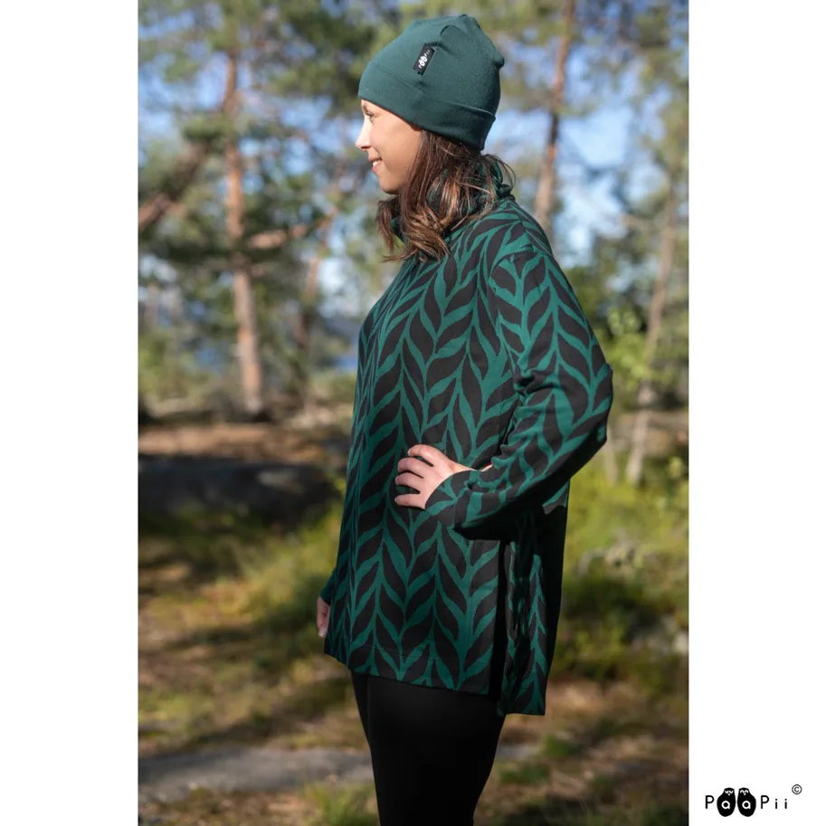 Bio Strick-Jacquard - Palmikko (Plait) Dark Green