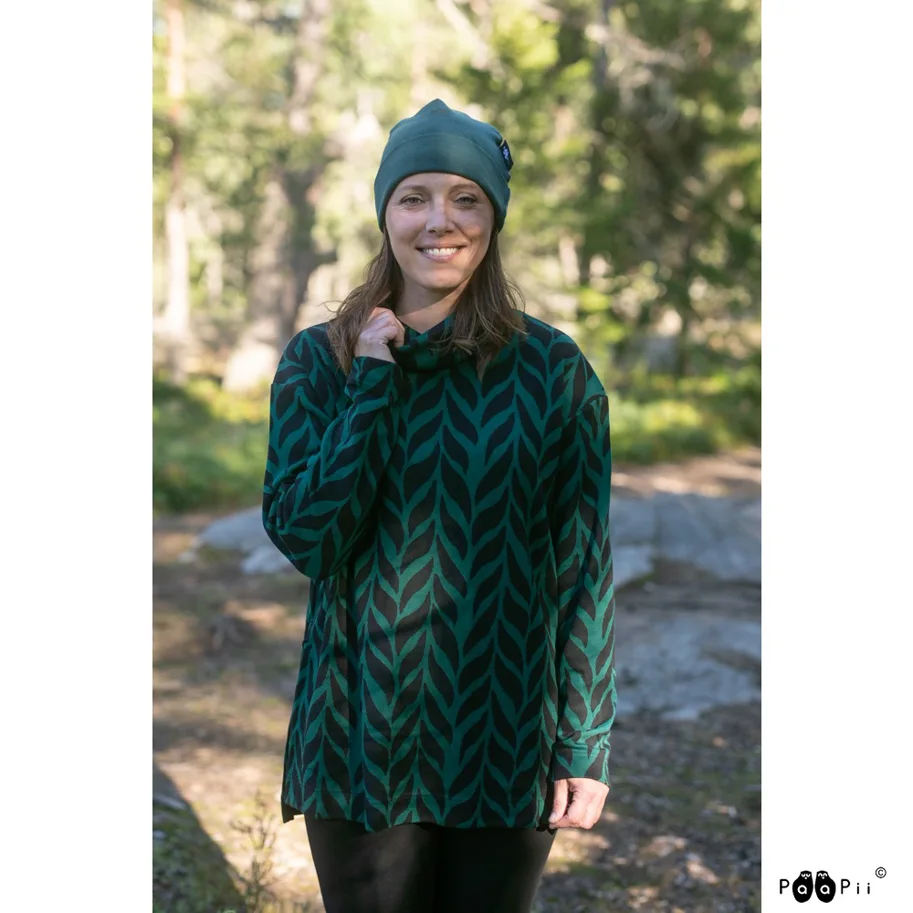 Bio Strick-Jacquard - Palmikko (Plait) Dark Green