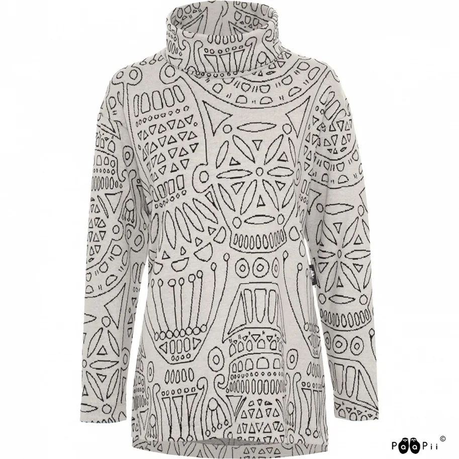 Organic Knit Jacquard - Distaff Patterned White