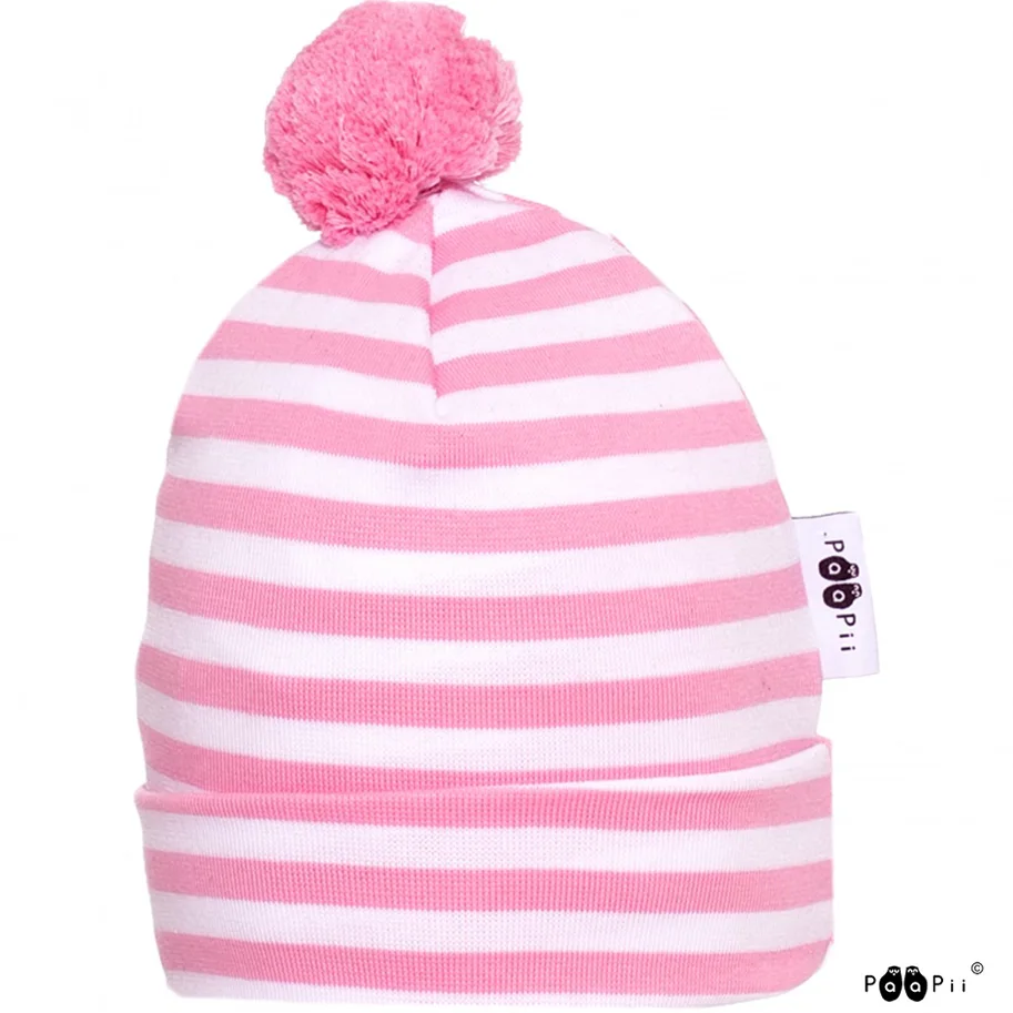 Organic Striped Ribbing - Light Pink-White