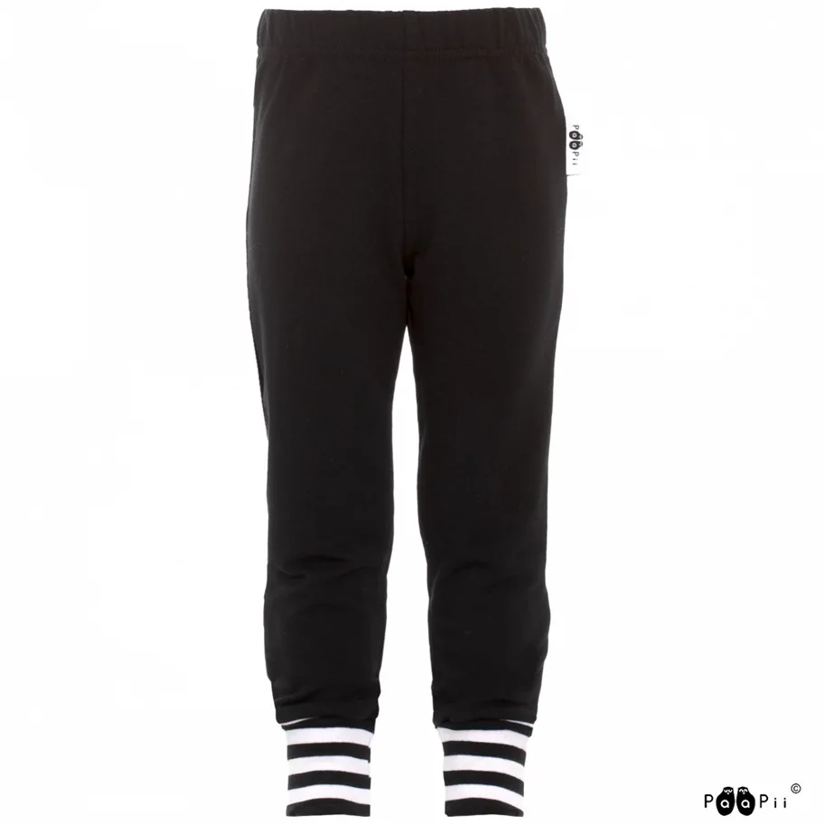 Organic Striped Ribbing - Black-White