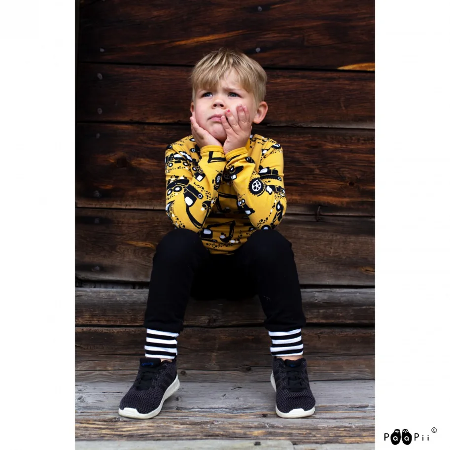 Organic Striped Ribbing - Black-White