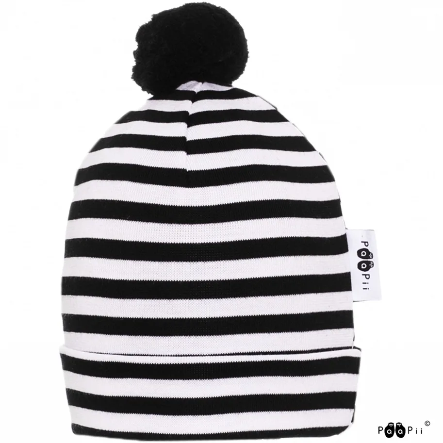 Organic Striped Ribbing - Black-White