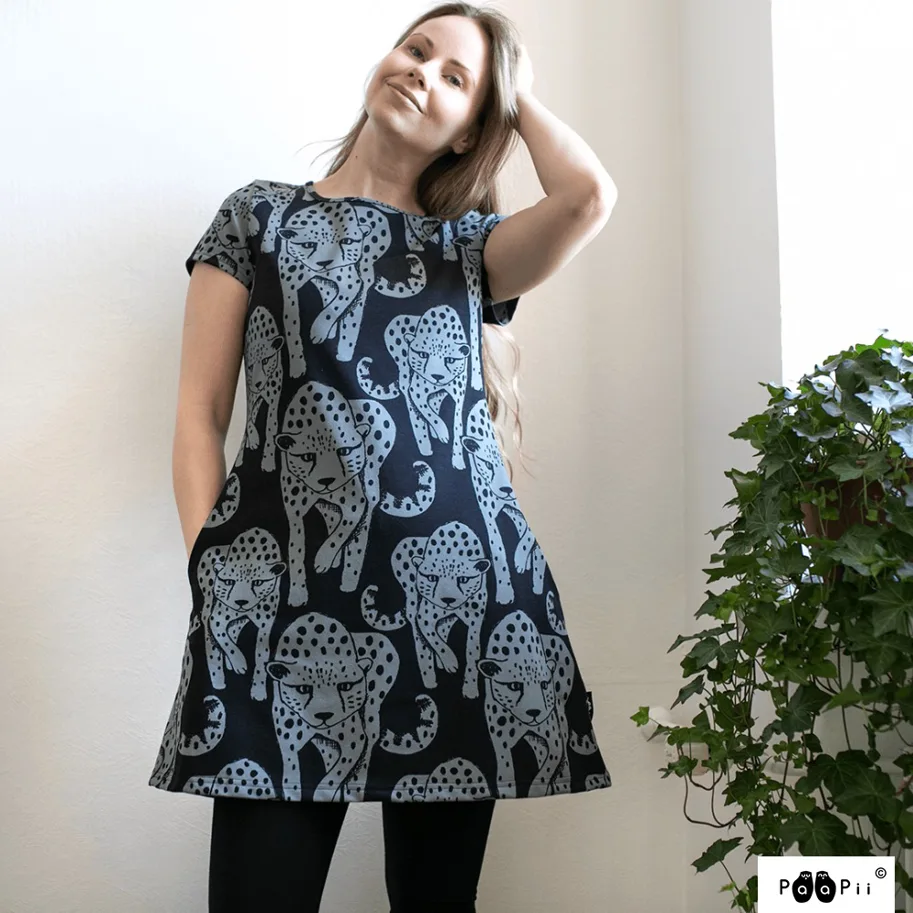 Organic Jersey - Cheetah Dark Grey