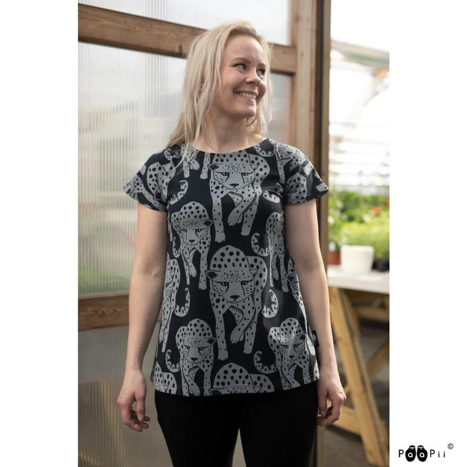 Organic Jersey - Cheetah Dark Grey