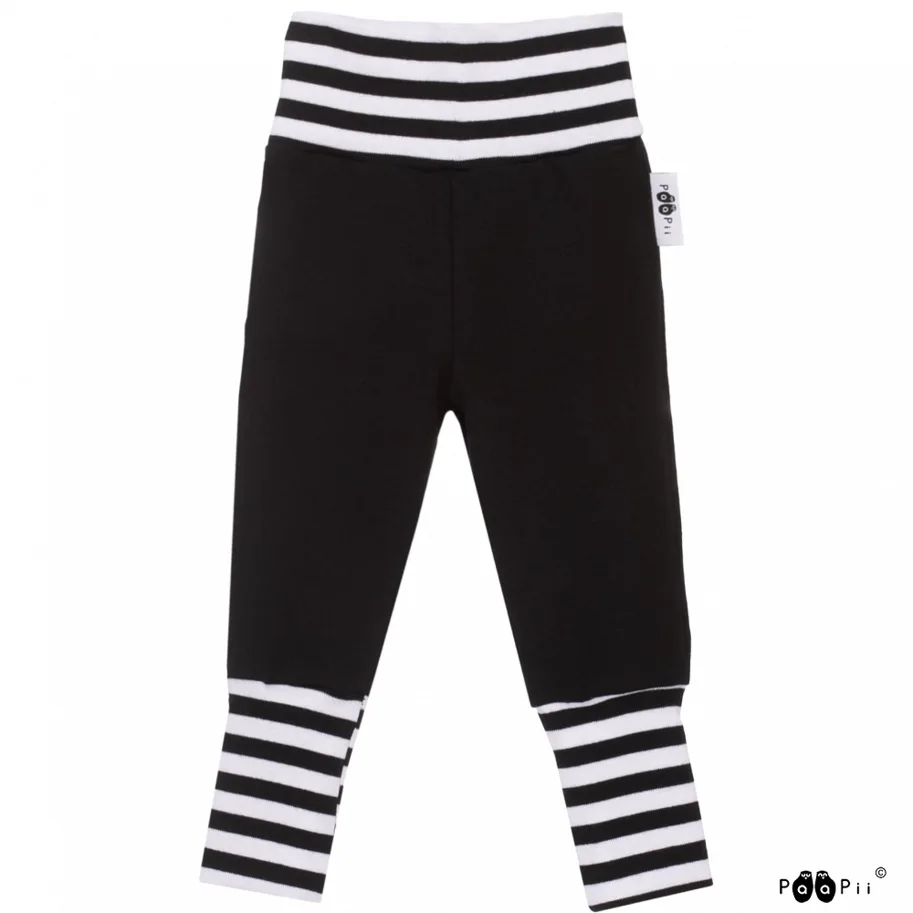 Organic Striped Ribbing - Black-White