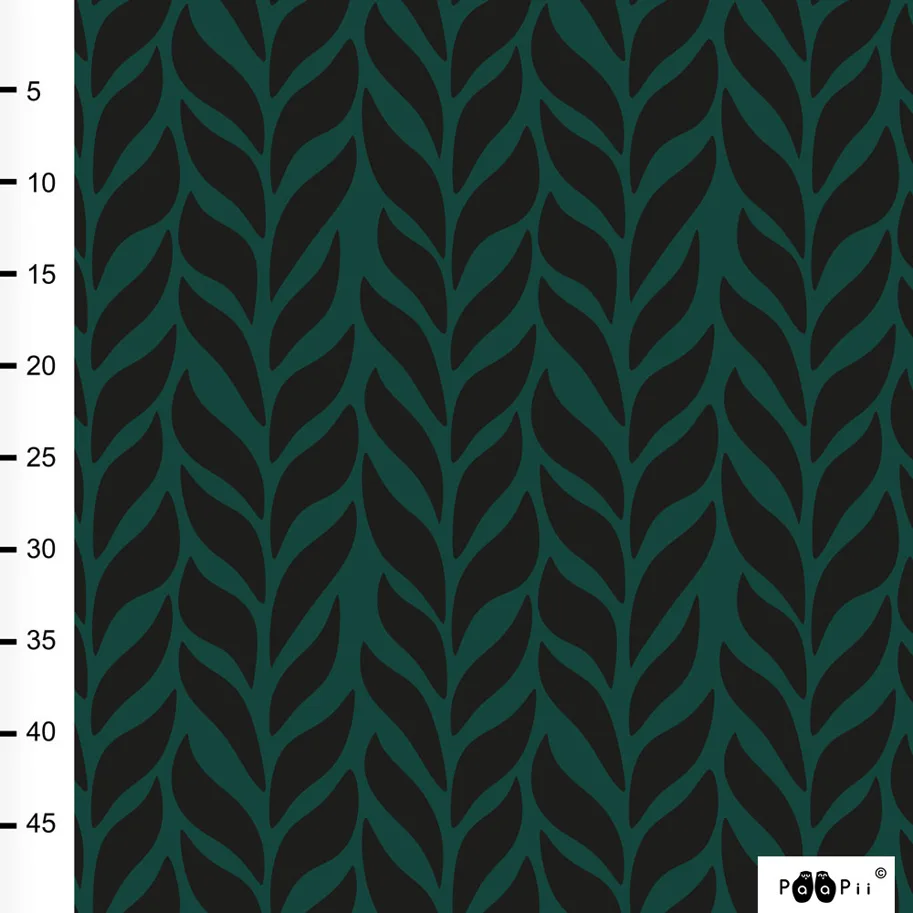Bio Strick-Jacquard - Palmikko (Plait) Dark Green